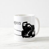 Mug Joyeux Arboriste de Noël Chainsaw. (Devant droit)