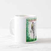 Mug Joyeux Arboriste de Noël Chainsaw. (Devant gauche)