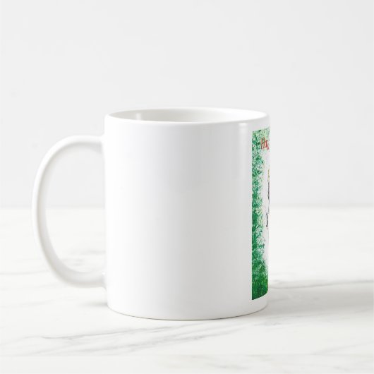 Mug Joyeux Arboriste de Noël Chainsaw. (Gauche)
