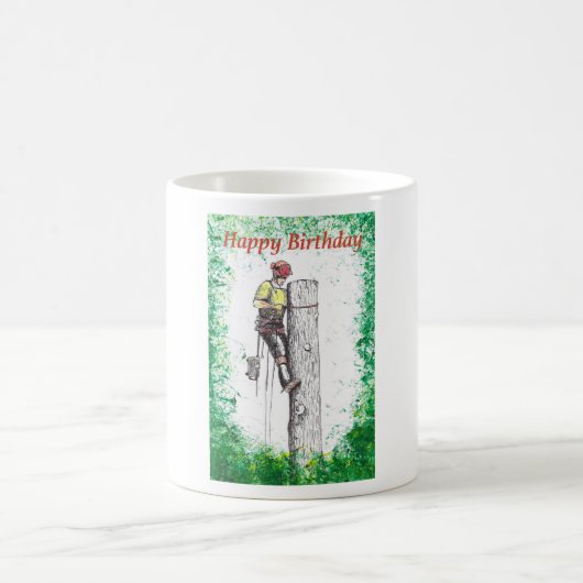 Mug Joyeux Arboriste de Noël Chainsaw. (Centre)