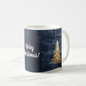 Mug Joyeux arbre d'or de Noël (Devant droit)