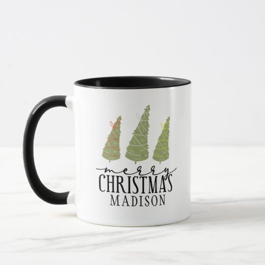 Mug Joyeux arbres de Noël Joyeux Jardins Jours fériés (Gauche)