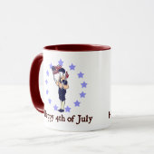 Mug Joyeux Art Vintage 4 juillet (Devant gauche)