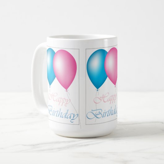 Mug Joyeux Ballons d'anniversaire (Devant gauche)