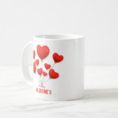 Mug Joyeux Ballons rouges de Saint-Valentin | Vacances (Devant gauche)