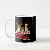 Mug Joyeux Beagle de Noël Chien Père Noël Reindeer Lig (Gauche)