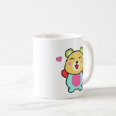 Mug Joyeux bébé ours en peluche souriant avec coeur d' (Devant droit)