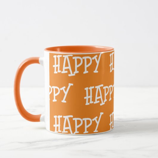 Mug Joyeux blanc orange (Gauche)