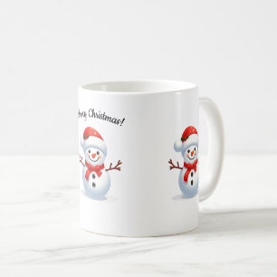 Mug Joyeux bonhomme de neige avec casquette de Noël ro