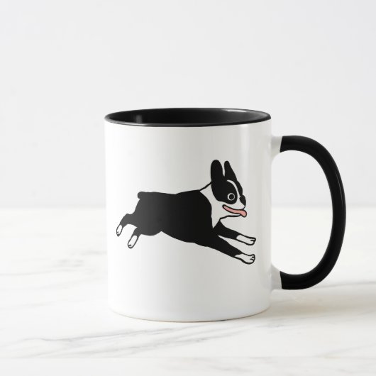 Mug Joyeux Boston Terrier Running | Joli chien de dess (Droite)