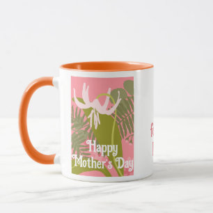 Mug Joyeux bouchon d'amour rose floral pour la fête de