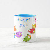 Mug Joyeux boug d'oiseaux volant - Texte personnalisé (Centre)