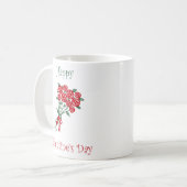 Mug Joyeux Bouquet De Fleurs Rouges Du Jour Des Valent (Devant gauche)