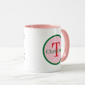 Mug Joyeux Bright ajouter monogramme porc Noël (Devant droit)
