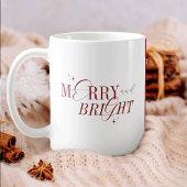 Mug Joyeux & Bright Red & White Nom personnalisé Noël