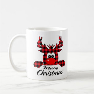 Mug Joyeux Buffalo Red Plaid Reindeer Matchin