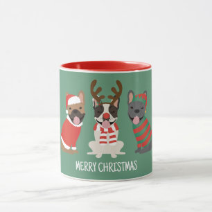 Mug Joyeux Buldogs français de Noël