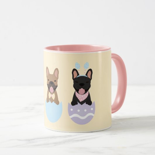 Mug Joyeux Bulldogs français de Pâques (Devant droit)