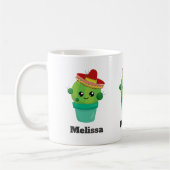 Mug Joyeux cactus ronds portant un Sombrero Rouge (Gauche)