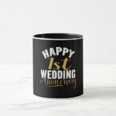 Mug Joyeux cadeau de couple marié pour le 1er Mariage (Centre)