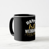 Mug Joyeux cadeau de couple marié pour le 1er Mariage (Devant gauche)
