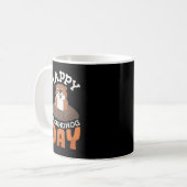 Mug Joyeux cadeau de marmotte de fond de jour (Devant gauche)