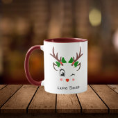 Mug Joyeux cadeau de Noël mignonne cerf face à Maroon 