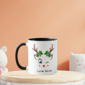 Mug Joyeux cadeau de Noël mignonne cerf face au café n