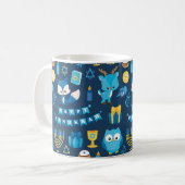 Mug Joyeux cadeau Hanoukka Menorah Sufganiyot Cute Owl (Devant gauche)