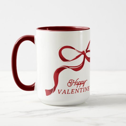 Mug Joyeux cadeau Valentine's Retro Red Bows (Gauche)