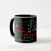 Mug Joyeux café de Noël Black Red Gift Cup cacao (Devant gauche)