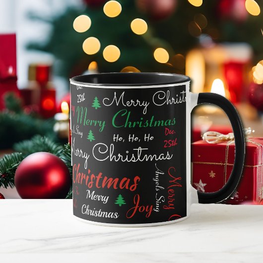 Mug Joyeux café de Noël Black Red Gift Cup cacao