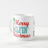 Mug Joyeux calembour féerique drôle de Noël d'Elf (Devant gauche)