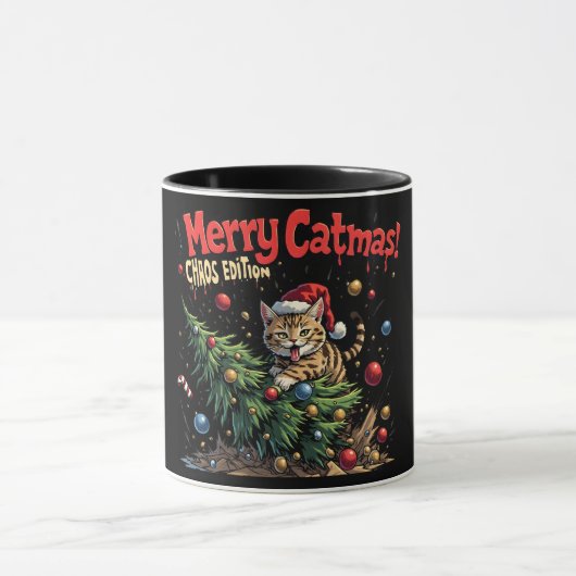 Mug Joyeux Cat Noël – Édition Chaos (Centre)