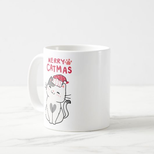 Mug Joyeux Catmas Cute Chat Noël (Devant gauche)