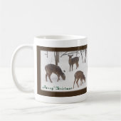 Mug Joyeux Cerf blanc de Noël en neige (Gauche)