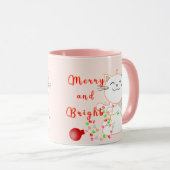 Mug Joyeux Chat Jouer Avec Lumière LED | Noël mignon (Devant droit)