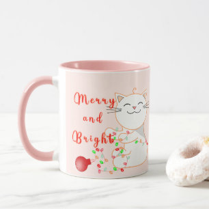 Mug Joyeux Chat Jouer Avec Lumière LED Noël mignon