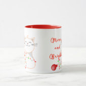 Mug Joyeux Chat Jouer Avec Lumière LED | Noël mignon (Centre)