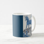 Mug joyeux cheval en bleu (Devant droit)
