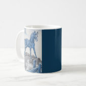 Mug joyeux cheval en bleu (Devant gauche)