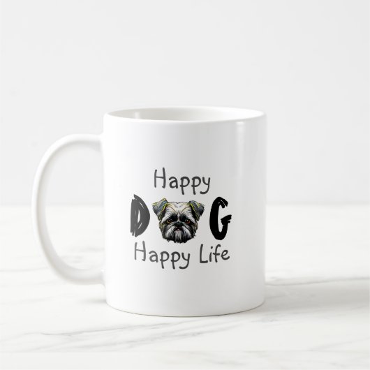 Mug Joyeux Chien Bonne Vie (Gauche)