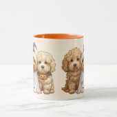 Mug Joyeux chien d'Halloween Goldendoodle (Centre)