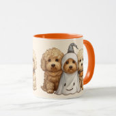 Mug Joyeux chien d'Halloween Goldendoodle (Devant droit)