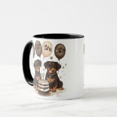 Mug Joyeux chien Rottweiler d'anniversaire (Devant gauche)