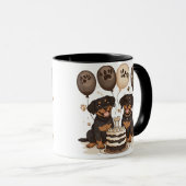 Mug Joyeux chien Rottweiler d'anniversaire (Devant droit)