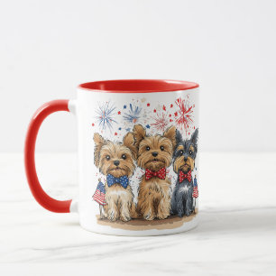 Mug Joyeux Chiens 4 juillet Yorkshire Terrier