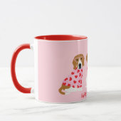 Mug Joyeux Chiens Beagles de la fête des Valentines (Gauche)