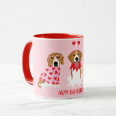 Mug Joyeux Chiens Beagles de la fête des Valentines (Devant gauche)