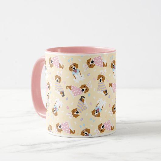 Mug Joyeux Chiens Beagles de Pâques (Devant gauche)